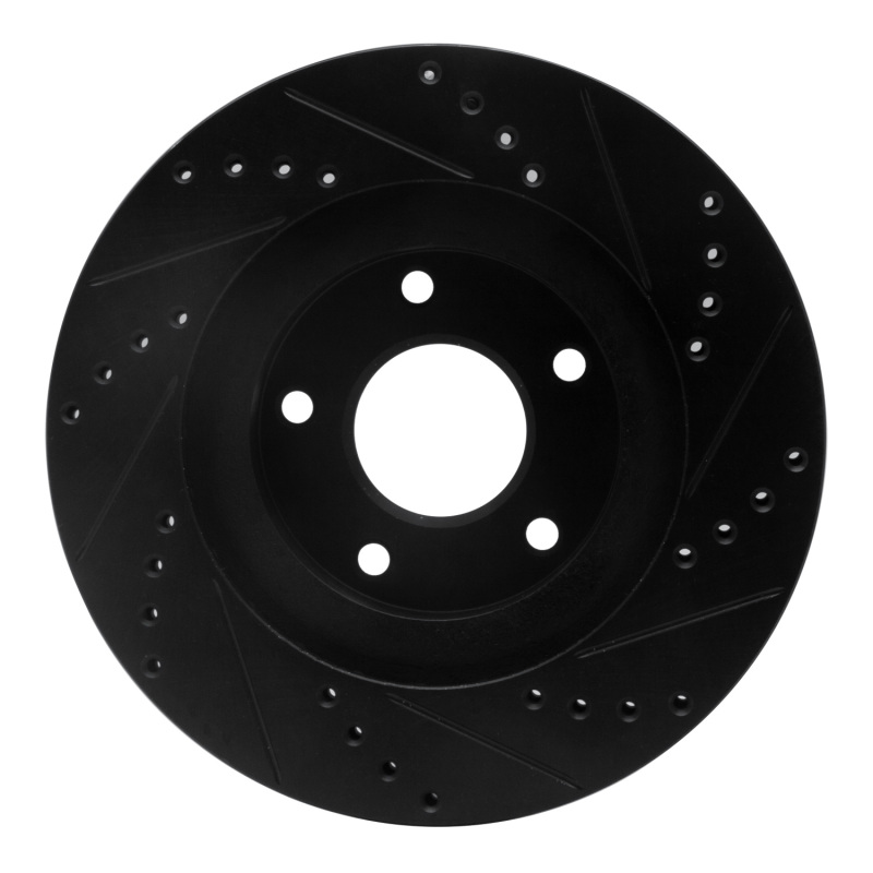 Infiniti I35 Brake Rotor (1) - Front Left - R1 Concepts - Drilled & Slotted - Black - `02-`06